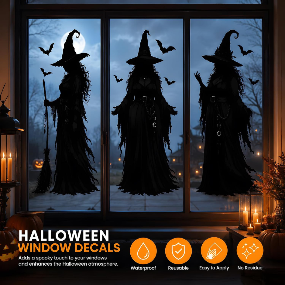 Halloween Decorations Witch Window Clings